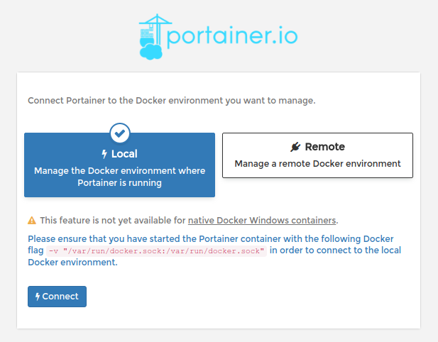 Portainer Connection Type