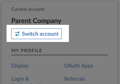 Account switch button